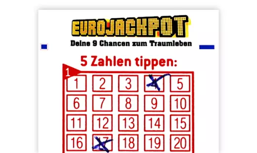Eurojackpot-Spielschein